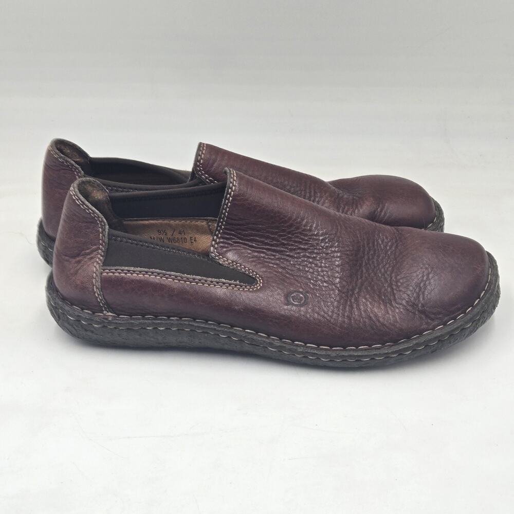Born Shoes Womens 9.5 M Fine Tree Slip On Chelsea Loafer W6810 Brown Leather